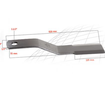 Faca 620 mm x 100 mm x 12 mm