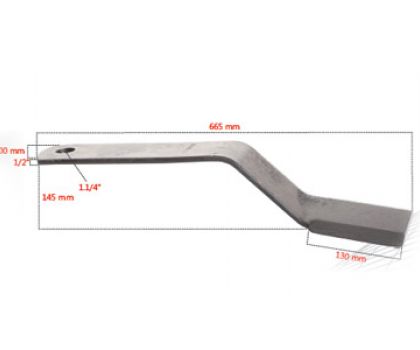 Faca 655 mm x 100 mm x 12 mm