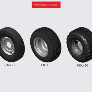 Optional: Tyre 650x16 for CRI from 12 and 14 blades. Tyre 11L-15 for CRI from 16 to 30 blades. Tyre 400x60 for CRI from 32 to 44 blades.