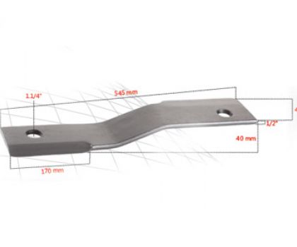 Faca 545 mm x 100 mm x 12 mm