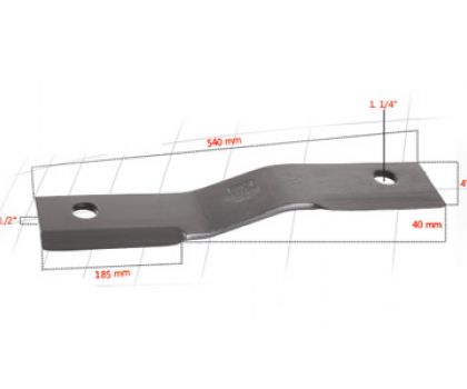 Faca 540 mm x 100 mm x 12 mm