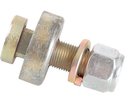 Vis semis-sphérique 3/4” x 2.1/2” 16F UNF 1A GR5 | Rondelle lisse de 049 x Q20 x 15 mm Rondelle de pression 3/4” moyenne (bichromé) | Écrou six-pans autoentravant avec nylon haut 03/4” 1