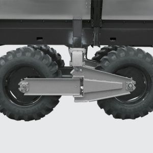 Swing / swivel Tandem running system that allows following the terrain irregularities with gauge opening from 1.80 to 3.20 meters.