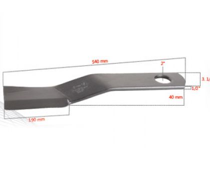 Faca 570 mm x 100 mm x 12 mm