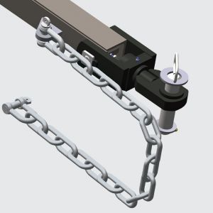 Safety chain that provides greater safety during work and tranport. 