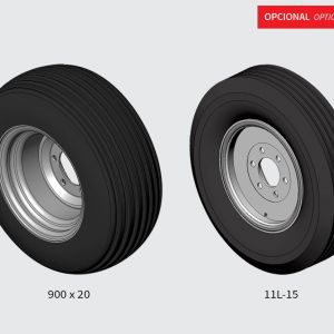 Optional: Sing tyre 11L-15 or 900 x 20.