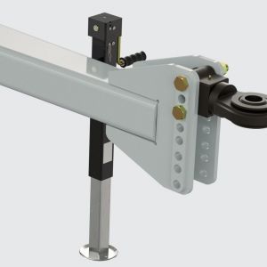 Adjustable hitch bar with rod to reduce the effort in the bar.